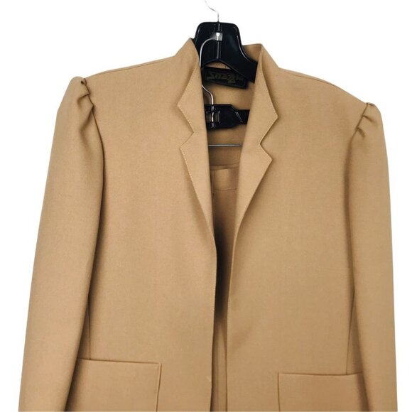 Znazzie Classic Open Front Tan Blazer and Matching Open Back Skirt  women Size M - Picture 10 of 16